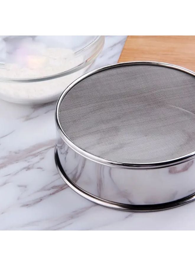 Stainless Steel Ultra Fine 40 Mesh Flour Sifter 7.87 Inch Diameter Baking Tool - Image 3